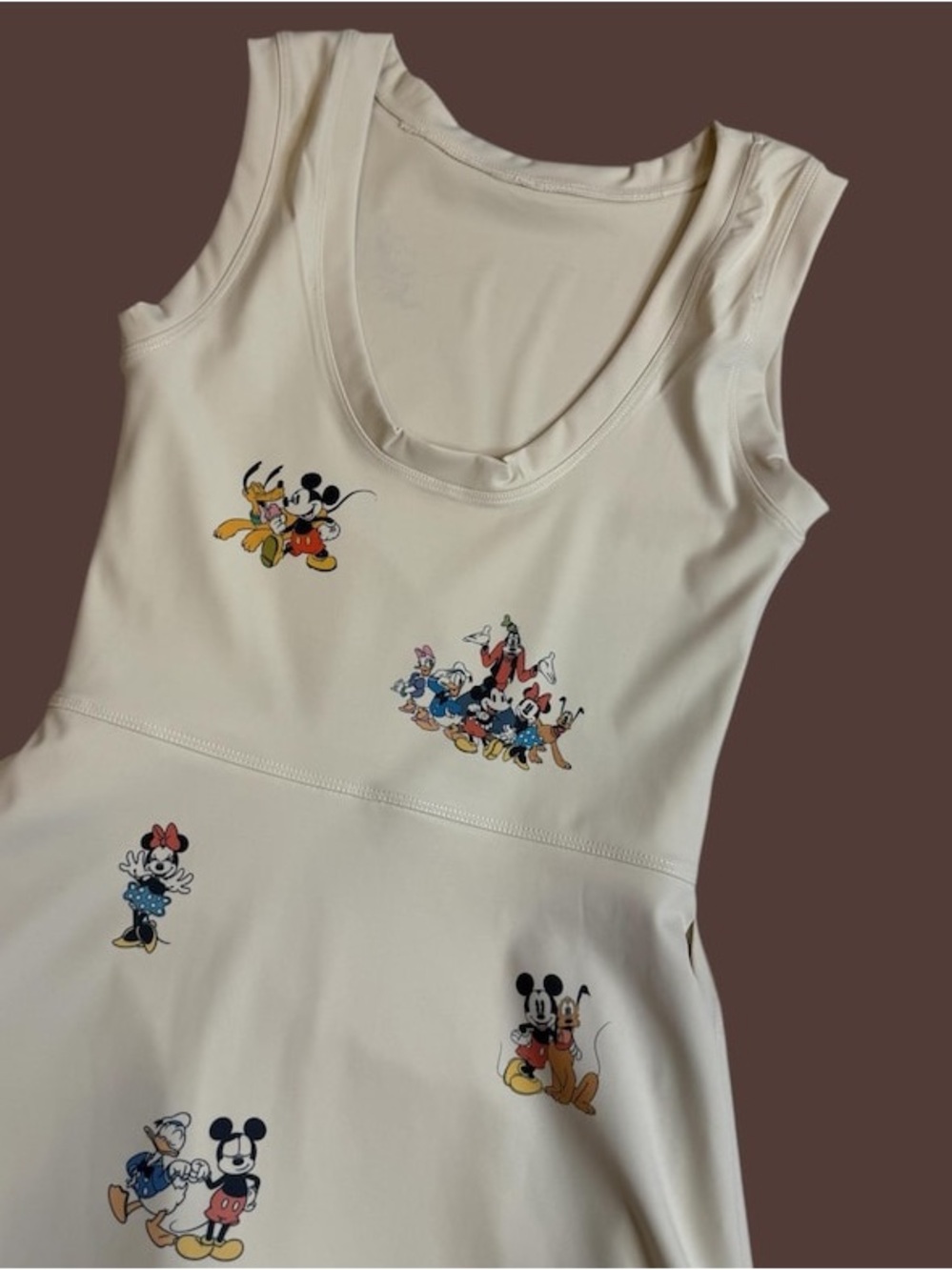 Cream Cartoon-Print Tie-Waist Mini Dress - Picture 5 of 11